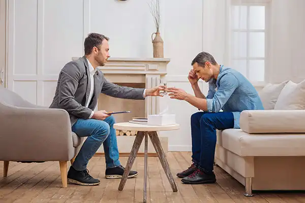 a mental health expert treating a man with anxiety in los angeles